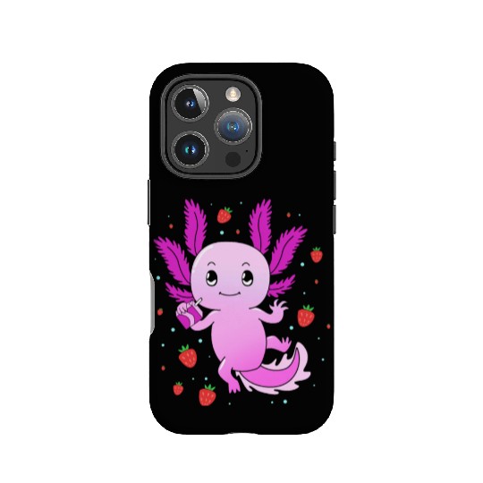 Pastel Gothic Aesthetic Axolotl Strawberry Milk IPhone Cases