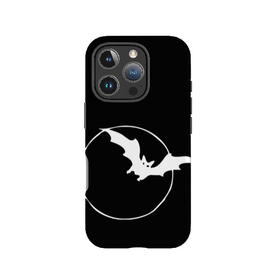 Bat & Moon White IPhone Cases