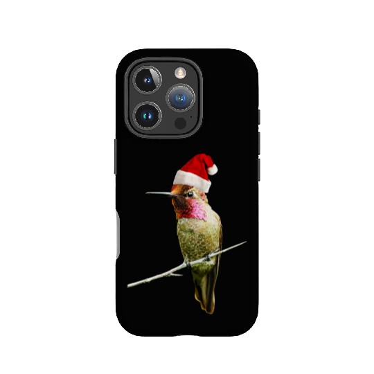 Hummingbird Santa Cute Christmas Hat Design for Bi IPhone Cases