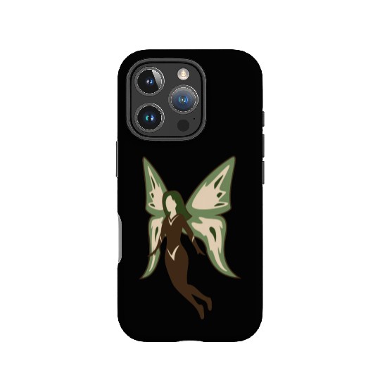 woman with green and white butterfly on her back IPhone Cases