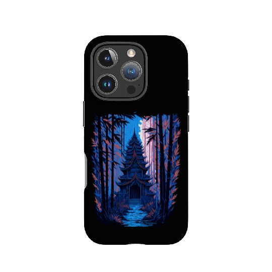 Japanese Temple in a Bamboo Forest IPhone Cases