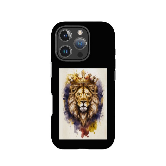 Lion watercolor king animal africa kids poster IPhone Cases