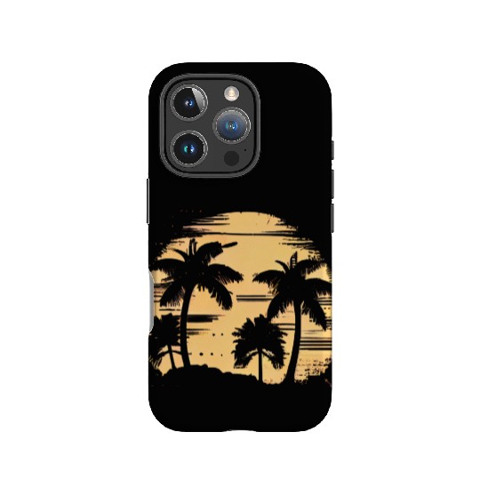 Vintage Retro Sunset Watercolor Beach Vacation 4 IPhone Cases
