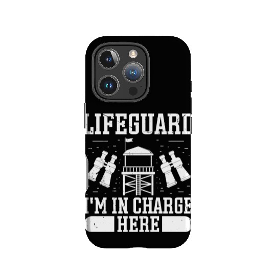 Lifeguard in charge here swimming pool guard IPhone Cases