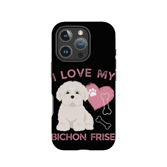 Cute puppy Bichon Frise Valentines Dog lover dogs IPhone Cases