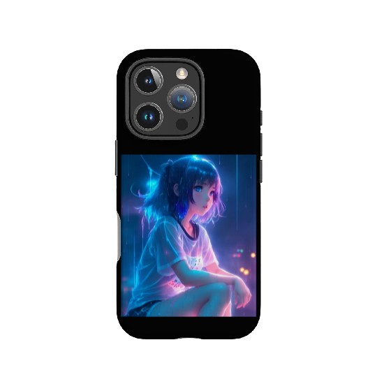 Young cute anime girl IPhone Cases
