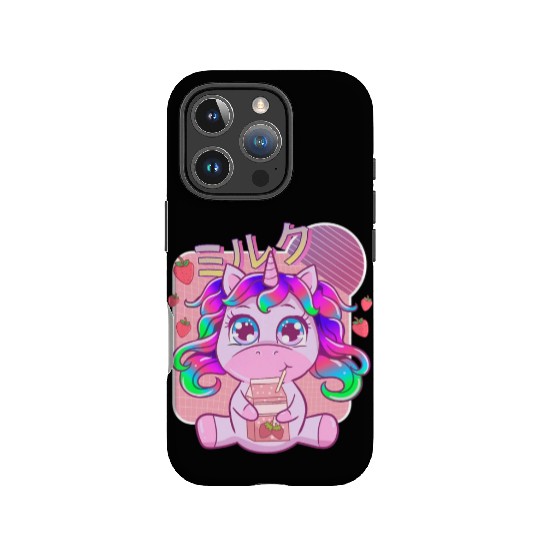 Funny Kawaii Unicorn Strawberry Milk Shake IPhone Cases