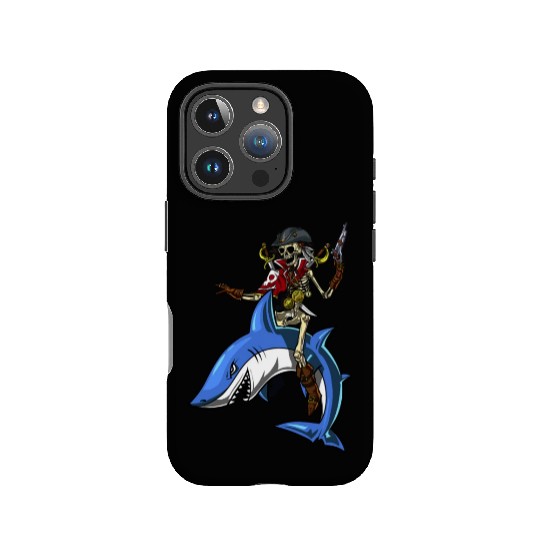 Skeleton Pirate Sailor Riding Shark Ocean Fantasy IPhone Cases