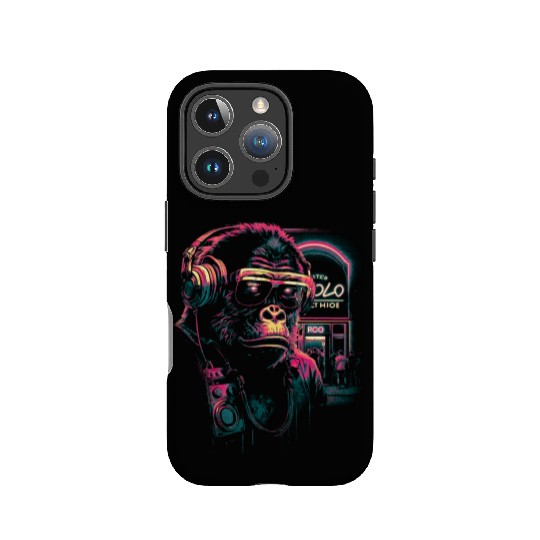 neon gorilla IPhone Cases