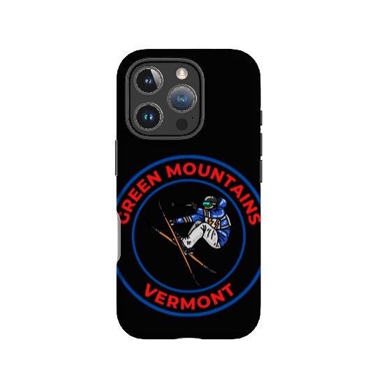 Retro Skiing in Green Mountains Vermont Souvenir IPhone Cases