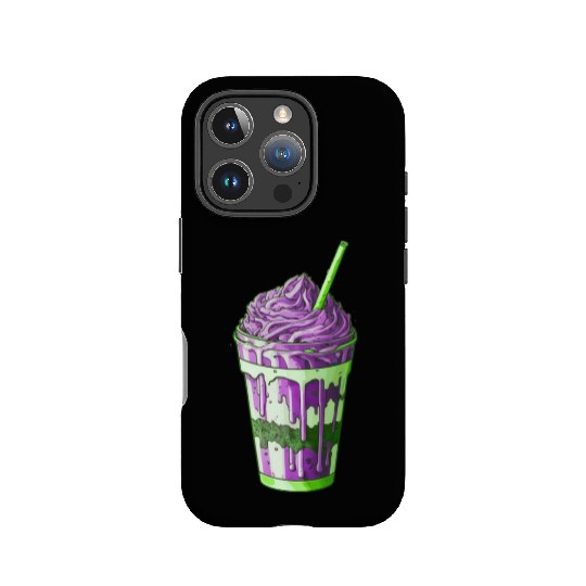 Iced Coffee Treat - Altered Colors - Purple/Green IPhone Cases