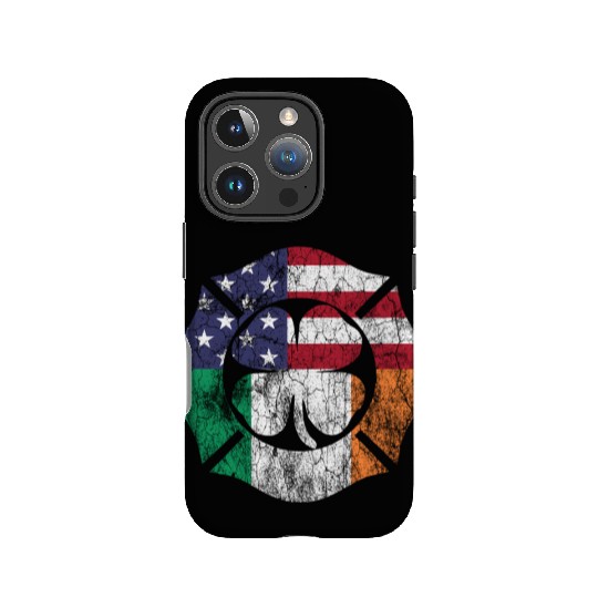 St Patricks Day Firefighter Irish American Flag IPhone Cases