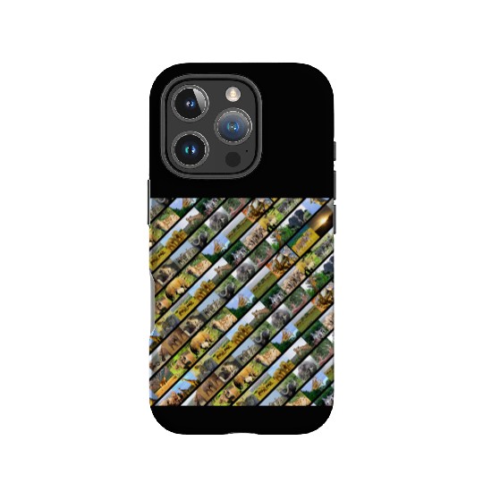 Wildlife Stripe black Collage IPhone Cases