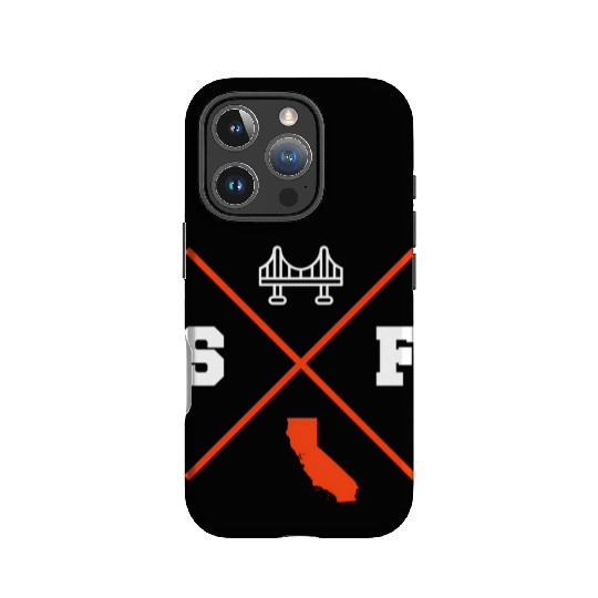 Sf San Francisco California Orange Outline IPhone Cases