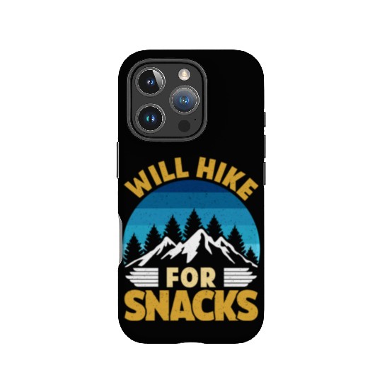 Hiker funny Mountain fan will Hike for Snacks IPhone Cases