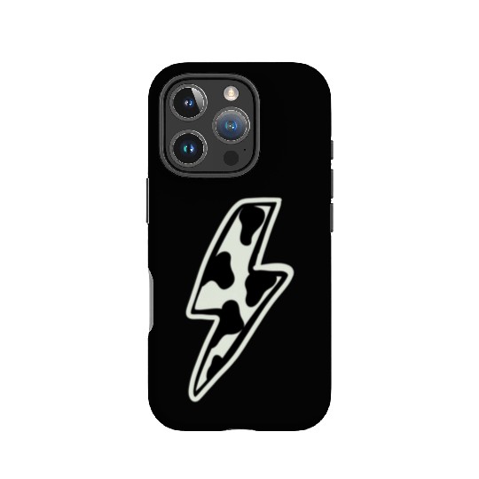 Cow print lightning bolt IPhone Cases