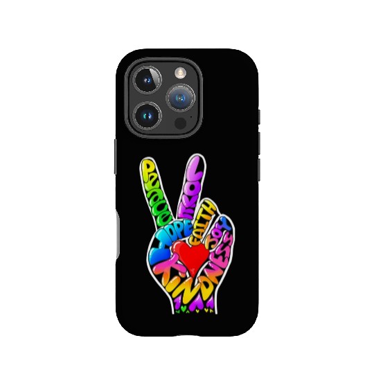 Peace Love Hope Joy Faith Kindness Word Art by Tan IPhone Cases