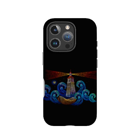 Lighthouse Night y Boat And Sea Nautical IPhone Cases