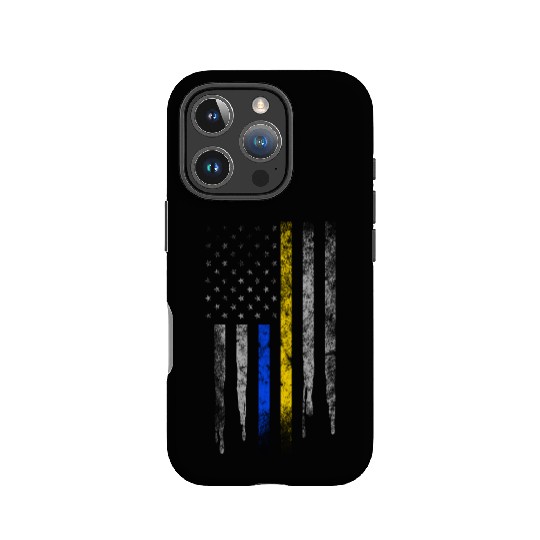 Gold Blue Line 911 Police Dispatcher First IPhone Cases