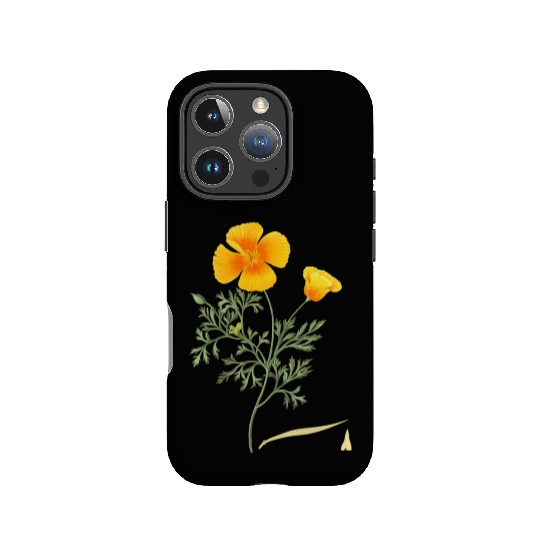 Californian Poppy Botaal Illustration Flower IPhone Cases