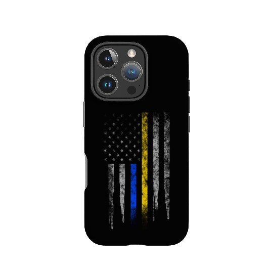 Gold Blue Line 911 Police Dispatcher First IPhone Cases