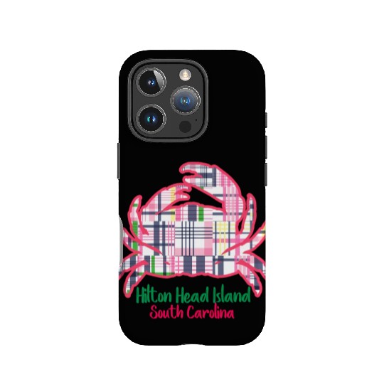 Hilton Head Island Preppy Plaid Crab IPhone Cases