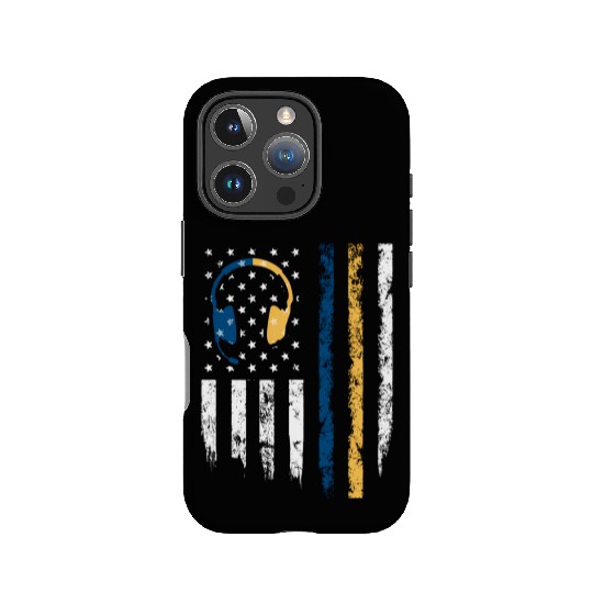 Gold Blue Line 911 Police Dispatcher First IPhone Cases