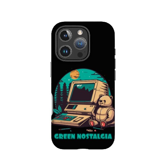 Green Nostalgia Toy Bear Nature Computer IPhone Cases