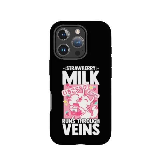 Strawberry Milk Shake Korean Vegan Japanese Drink IPhone Cases