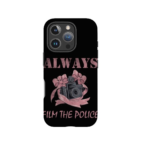 Always film the police pink camera IPhone Cases