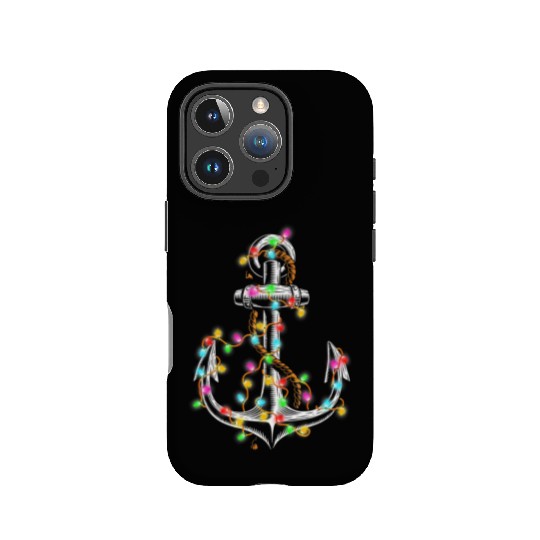 Boating Christmas Lights Anchor Santa Sailing IPhone Cases