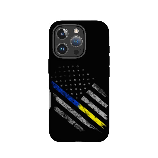 Gold Blue Line 911 Police Dispatcher First IPhone Cases
