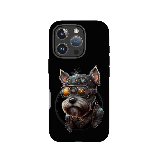 Steampunk Miniature Schnauzer IPhone Cases
