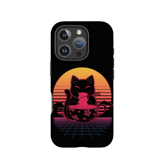 Kawaii Ra Neko Retro Cat Japanese Noodle Anime IPhone Cases