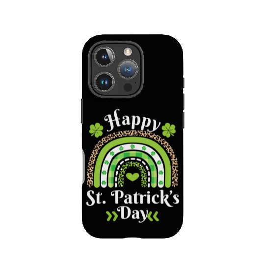 Happy St Patric Day Leopard Print Rainbow IPhone Cases