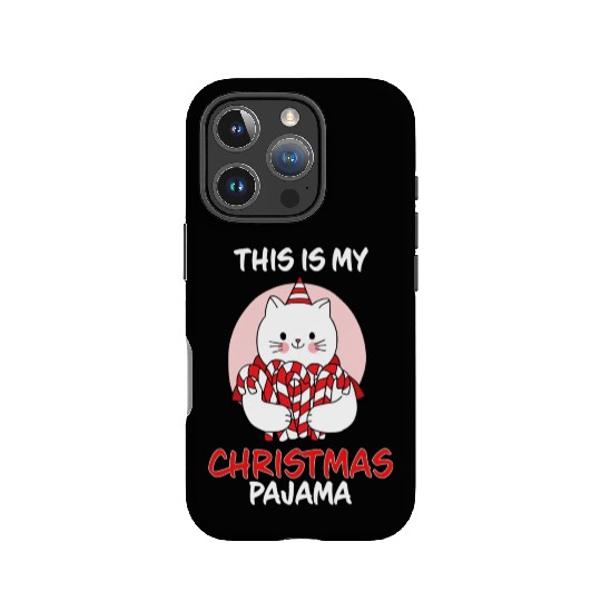 This Is My Christmas Pajama Cat In Candy Canes IPhone Cases
