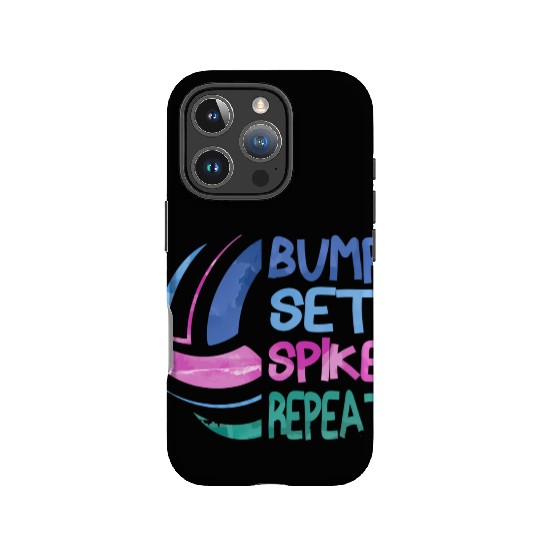 Volleyball Bump Set ke Repeat Blue Purplen IPhone Cases