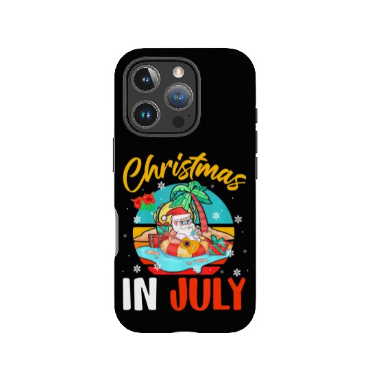 Christmas In July Hawaiian Santa Relaxing On IPhone Cases