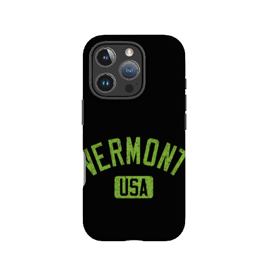 Vermont Usa Arched Text Distressed Lime Green Prin IPhone Cases