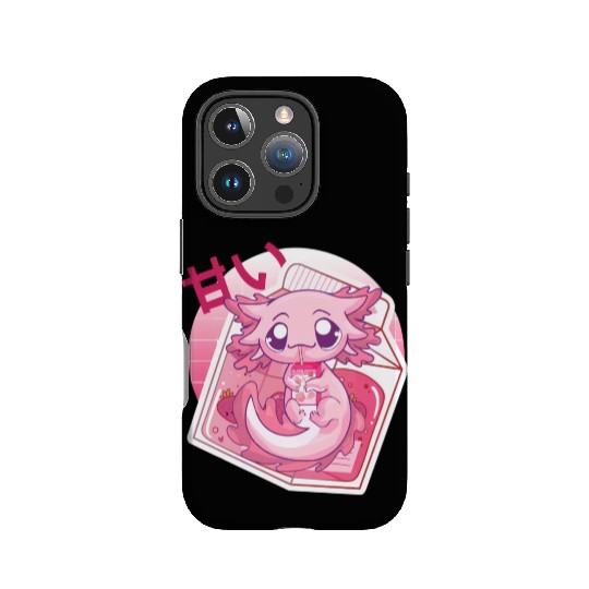 Axolotl Pastel Goth Strawberry Milk Shake Anime Ja IPhone Cases