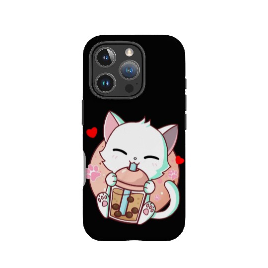 Cat Boba Tea Bubble Tea Kawaii Anime Japanese IPhone Cases