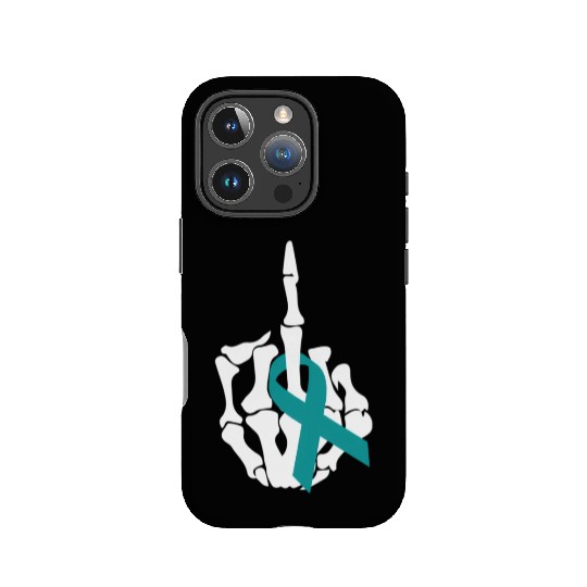 Fuck Ovarian Cancer Middle Finger Ovarian Cancer A IPhone Cases