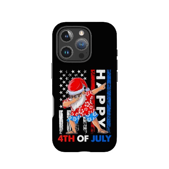 Summer Santa Dabbing Happy Christmas In July 4th IPhone Cases