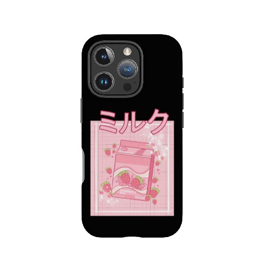 90S Japanese aii Strawberry Milk Shake Carton IPhone Cases