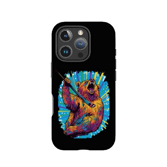Golfer Grizzly Bear Golf Club Golfing Golf Player IPhone Cases