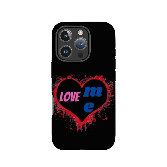 Pink Blue Illustrated Love Me IPhone Cases