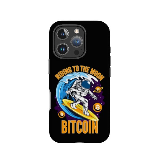 RIDING TO THE MOON- Bitcoin IPhone Cases