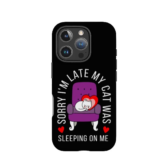 Cat Sleeping On Me Cute Funny For Cat Lover IPhone Cases