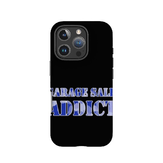 Garage Sale Addict blue camo IPhone Cases