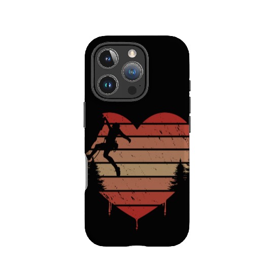 Cute Red Vintage Heart Rock Climbing Valentine Day IPhone Cases